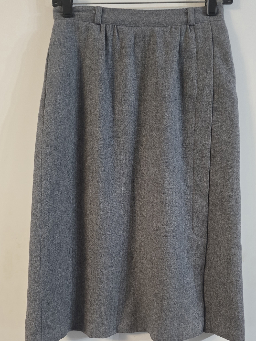Vintage Panther 100% Wool Classic Gray Women's A-Line Skirt sz S